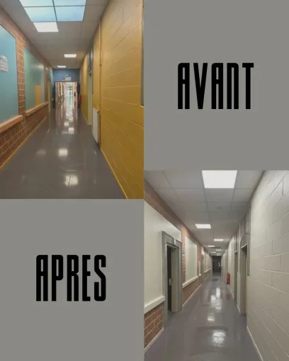 Modernisation et épuration des peintures dans un collège, Compiègne, SI C DECO